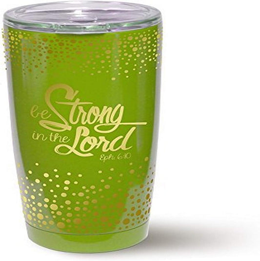 Gold Accent Steel Tumblers: Lime Multicolor